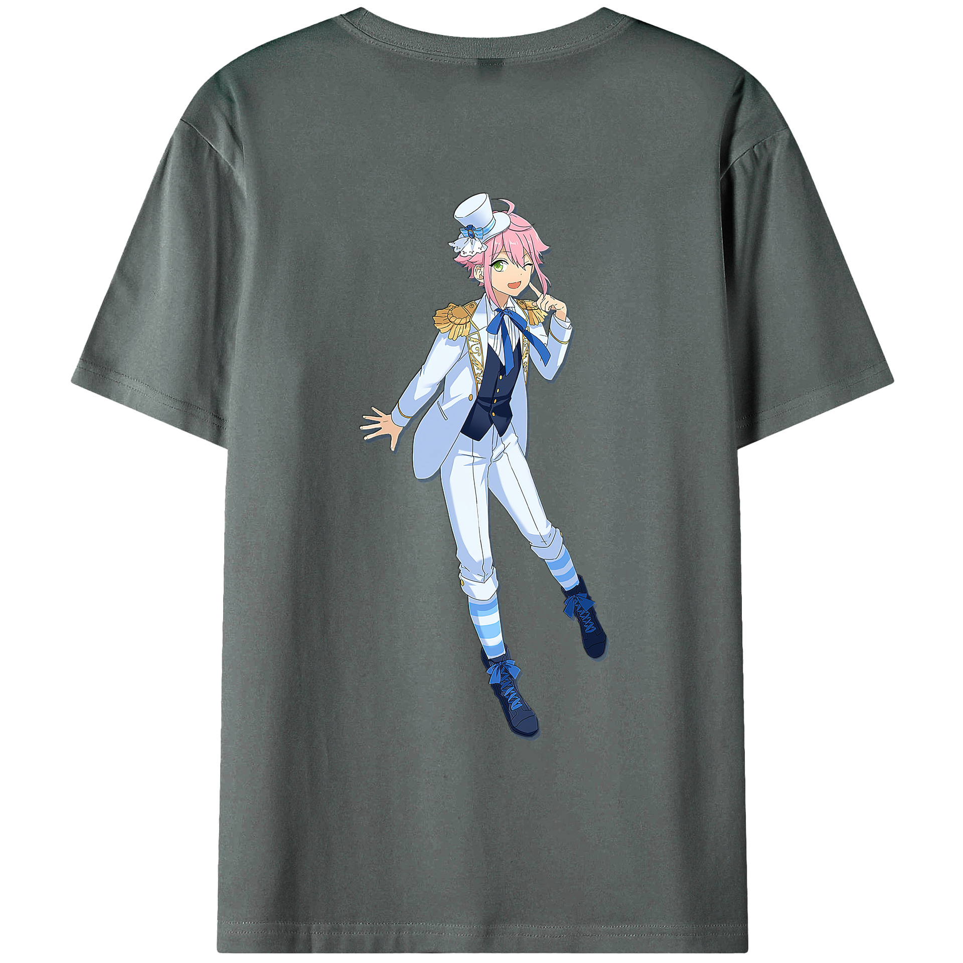 （画像用） あんさんぶるスターズ! Ensemble Stars 綿100％ メンズ半袖Tシャツ（バックプリント） 通気性